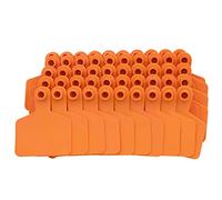 Blank Livestock Ear Tags Orange, Laser-Engravable Copper Head Ear Tags for Cattle, Cow, Goat, Sheep & Farm Animals Identification