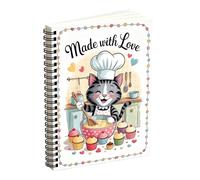 Blank Meal Binder, Spiral Bound Kitchen Notebook, Organized with Lined Pages, Heavy Duty Recipe Journal, Versatile Cooking Ledger with Modern Design, Baking Notebook for Apartment Dormitory