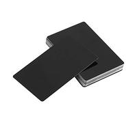 Blank Metal Card 50 Blank Laser Mark Metal Engraved Blank Multipurpose Aluminum Plate Business Card DIY Cards 5 Color Impressive Blank(Black)