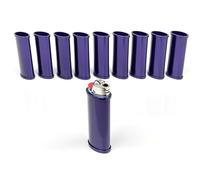 Blank Metal Lighter Case Customizable Reusable Lighter case for Regular Bic J6 lighters - 10 Pack (Purple)