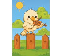 BLANK Musical Notebook - Animal Orchestra - Bird with a Violin: 6 x 9", 100 pages, 6 staves per page