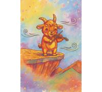 BLANK Musical Notebook - Animal Orchestra - Goat with a Violin: 6 x 9", 100 pages, 6 staves per page