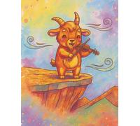 BLANK Musical Notebook - Animal Orchestra - Goat with a Violin: 8.5 x 11", 100 pages, 6 staves per page