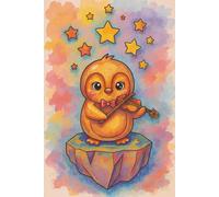 BLANK Musical notebook - Animal Orchestra - Penguin with a Violin: 6 x 9", 100 pages, 6 staves per page