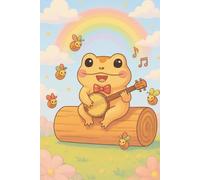 BLANK Musical Notebook - Animal Orchestra - Toad with a Banjo: 6 x 9", 100 pages, 6 staves per page