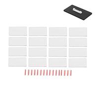 Blank Name Badges, Custom Name Tag, DIY Blank ID Name Badge with Pin, 16Pcs MDF Material Rounded Corners Compact Portable for School, Work, Conference