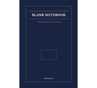 Blank Notebook: An Unlined Journal for Writing, Sketching & Note-Taking - Navy & Gold Design, 6 x 9 Inches