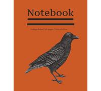 Blank Notebook with Crow Image, Pumpkin Spice Cover