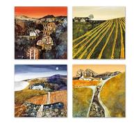 Blank Notecards Birthday Cards Pack of 8 - Mountains,Cliffs,Farm Designs - General Cards Suitable for Thank you,Birthday,Just to Say and other occasions - 2 Each of 4 Designs-Eco friendly