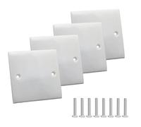 Blank Panels with Screws Cover for Electrical Sockets White PVC Wall Hole Plate for Renovation & DIY Users(86mm x 86mm) (White, 4 PCS)