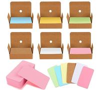 Blank Paper Cards, Pack of 600, RUNEAY Colourful Paper Cards, 6 Colours, Kraft Paper Cards, Message Card, Word Card, Index Cards, DIY Paper Cards, Flashcards, Blank for Learning, Graffiti, Memory