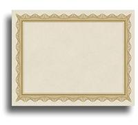 Blank Parchment Certificate Paper for Awards - Works with Inkjet/Laser Printers - Measures 8 1/2" x 11" - Gold Border - 25 Sheet Pack