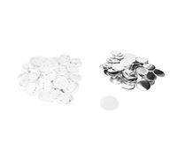 Blank Pin Back Buttons, 100 Sets Round DIY Blank Badge Parts with Metal Base for Custom Pin Badges, Craft Projects, Events, Teachers, Students and Small Businesses