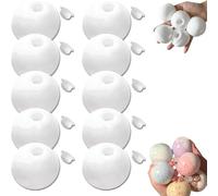 Blank Pressure Ball Skin DIY Kit, Milky Blank Skins Empty Stress Ball DIY Kit, Expander Tool for DIY Balls, Vacuum Squishy Stress Ball DIY Kits with Empty Skin Base, Lid (White, 10pcs)