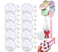 Blank Pressure Ball Skin DIY Kit Vacuum Squishy DIY Stress Ball Making Kit with Empty Skinbase Lid Sand Stress Ball for Sensory and Stress Relief (10Pcs-Clear)