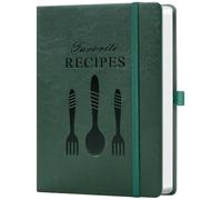 Blank Recipe Book to Write Your Own Recipes - Room for 124 Recipes, Hardcover, 120 Gsm Thick Paper, Family Cookbook Journal Notebook, Size A5(5.4" × 8.5") - DarkGreen