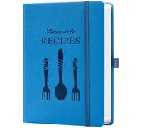 Blank Recipe Book to Write Your Own Recipes - Room for 124 Recipes, Hardcover, 120 Gsm Thick Paper, Family Cookbook Journal Notebook, Size A5(5.4" × 8.5") - Blue