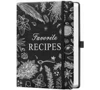 Blank Recipe Book to Write Your Own Recipes - Room for 124 Recipes, Hardcover, 120 Gsm Thick Paper, Family Cookbook Journal Notebook, Size A5(5.4" × 8.5") Black -1