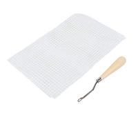 Blank Rug Hooking Mesh Canvas, Square CrossStitch Meshes Cloth Blank Rug Hooking DIY Carpet Making Embroidery Knit Home Decoration Handicraft Accessories(50cm+Crochet)