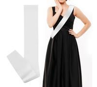 Blank Satin Sash,White Blank Sashes,DIY Plain Pageant Sash,Unprinted, for Women Girls Birthday Party Pageant Wedding Hen Party Festival Decorations(160×9.5cm)