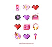 Blank Sheet Music Notebook - 6x9” Manuscript Paper - 80 Pages with Staves & Dotted Grid - Pixel Art Design (Hardcover)