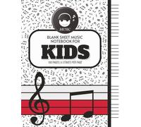 Blank Sheet Music Notebook for Kids: Wide Staff Music Notebook for Kids | Perfect for Piano, Guitar, Violin, Recorder, and More | Kid Friendly | 100 ... Paper with 6 Large Staves | 8.5x11 inches