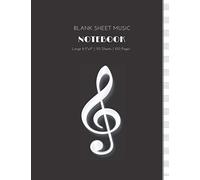 Blank Sheet Music Notebook: Large 8.5"x11" | 50 Sheets | 100 Pages | WHITE PAPER | Stave Sphere Cover.