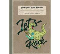 Blank Sheet Music Notebook - Let's Rock: Large Notation Composition Book - Music Manuscript Staff Paper - Funny Vintage Dinosaur Musician Journal
