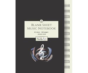 Blank Sheet Music Notebook: Music Manuscript Paper / White Marble Blank Sheet Music / Notebook for Musicians / Staff Paper / Composition Books Gifts ... * Large * 12 Stave * 102 pages *