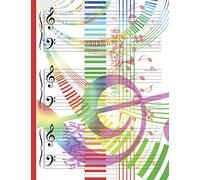 Blank Sheet Piano Music Notebook for Kids - Wide Staff Paper: Book | Journal | 8.5" x 11" | 110 Pages - 55 Sheets | 3 Double Staves per Page | With Clefs for Piano and Keyboard