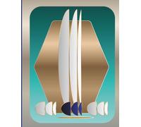 Blank Sketchbook for Artists - Large Format 8.5 x 11 Sketch Notebook with Bold Geometric Cover in Teal White and Gold: 120 Blank Pages | Coastal ... | Ideal for Pencils, Pens and Light Markers