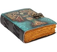 Blank Spell Book of Shadows Journal with Lock Clasp Antique Handmade Deckle Edge Vintage Paper Leather Bound Journal for Women and Men |Travel Notebook for Writing