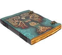 Blank Spell Book of Shadows Journal with Lock Clasp Antique Handmade Deckle Edge Vintage Paper Leather Bound Journal for Women and Men |Travel Notebook for Writing