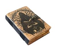 Blank Spell Book of Shadows Leather Journal With Lock Clasp Gothic Decor Prop Vintage Handmade Leather Diary Printed Horror Magic Antique Witchcraft Wiccan Notebook hocus pocus halloween decorations