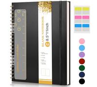 Blank Spiral Notebook Journal 8.5” x 11”, A4 Large Sketch Book for Women Men, 100 GSM Blank Paper Drawing Notebook, Plastic Hardcover Spiral Bound Sketchbook for Sketching Work School Writing, Black