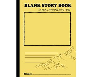 Blank Story Book for KIDS , Drawing & Writing: A activity workbook for promote and develop writing, drawing, sketching, coloring skills : mountain on yellow cover (Creativity Story Workbook for KIDS)