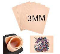 Blank Tattoo Fake Skin 3MM - Babelshar 5 Pcs 6x8" Double Sides Soft Silicone Practice Skin for Tattooing, Thick Practice Skins Pads for Tattoo Beginner & Experienced Artist