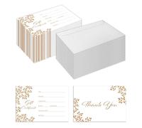 Blank Thank You Gift Certificates for Business with Envelopes, 50 Pcs Custom Gift Cards for Spa, Salon, Restaurants 4 x 6 Inch, Client Vouchers