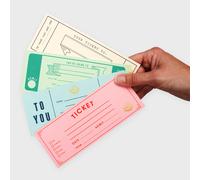 Suck UK - Blank Coupon Book 32 Double-Sided Tickets Personalized Gifts, Date Nights & Birthdays | Retro Design Novelty Gift | Hard Cover DIY Voucher Cards with Perforated Edges for Easy Tear-Out