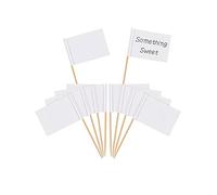 Blank Toothpick Flags Cheese Markers White Flags Labeling Marking for Party Cake Food Cheeseplate Appetizers (100)
