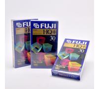 Blank VHS Video Tape - Fuji HQ+ E-30 30 Minutes - 3 Tapes
