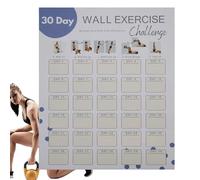 Blank Wall Exercise Chart - 30 Day Fitness, Home Workout Planning Poster | Daily Motivation Challenge Organizer Sheet, Writable Goal Setting Layout With Visual For Youth Teenagers Adlt