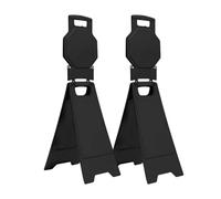 Blank Warning Floor Sign | 100CM Black Caution Warning Board | Customizable Double-Sided Floor Sign | Freestanding Foldable Safety Sign for Commercial Use, Restaurants, Hotels, Offices - Set of 2