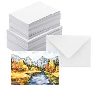 Blank Watercolor Cards with Envelopes NOT FOLDED - 50 Pack : 50 Postcards and 50 Envelopes 5x7" - Watercolor Postcards 300GSM - DIY Thank You Card, Greetings Cards, Christmas, Invitations, Birthday