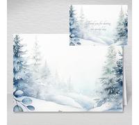 Blank Wedding Name Place Cards with wording Thank you for Sharing our Special Day. Eucalyptus Forest Place Names for Weddings: Dusty Blue Winter Table Name Cards (Pack of 50 without Envelopes)