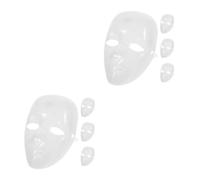 Blank White Masks, Full Face Paintable Craft Masks for Diy Costume Making | Plastic Construction, 8.06x5.89x2.75in, Smooth Surface for Painting, Reusable Design, Secure Fit for Creative Projects