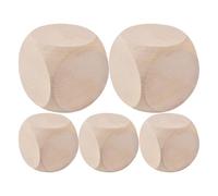Blank Wood Dice - 5 Pieces Exploring Possibilities, Round Dice, Unpainted Wooden Dice | 6 Sided Blank CubeDice Round Unfinished Board Game