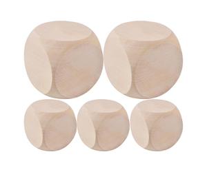 Blank Wood Dice - 5 Pieces Exploring Possibilities, Round Dice, Unpainted Wooden Dice | 6 Sided Blank CubeDice Round Unfinished Board Game