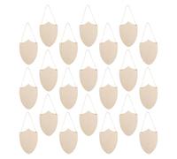 Blank Wooden Shield Craft Cutouts Hand Painted Beige Poplar Wood