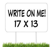 Blank Yard Sign Double Sided With Stakes Large 17 Inch By 13 Inch